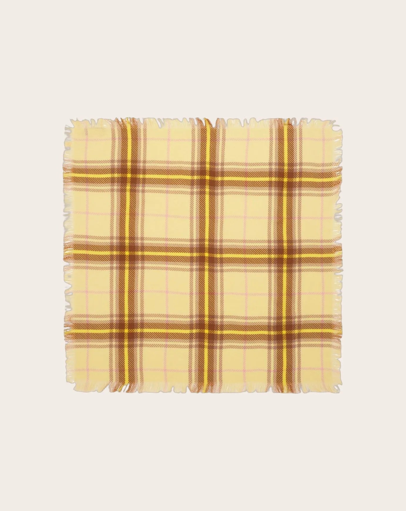 Écharpe En 100% Cachemire D'Écosse, Fond Jaune Ocre Tartan - Neuf Avec étiquettes, Unisexe