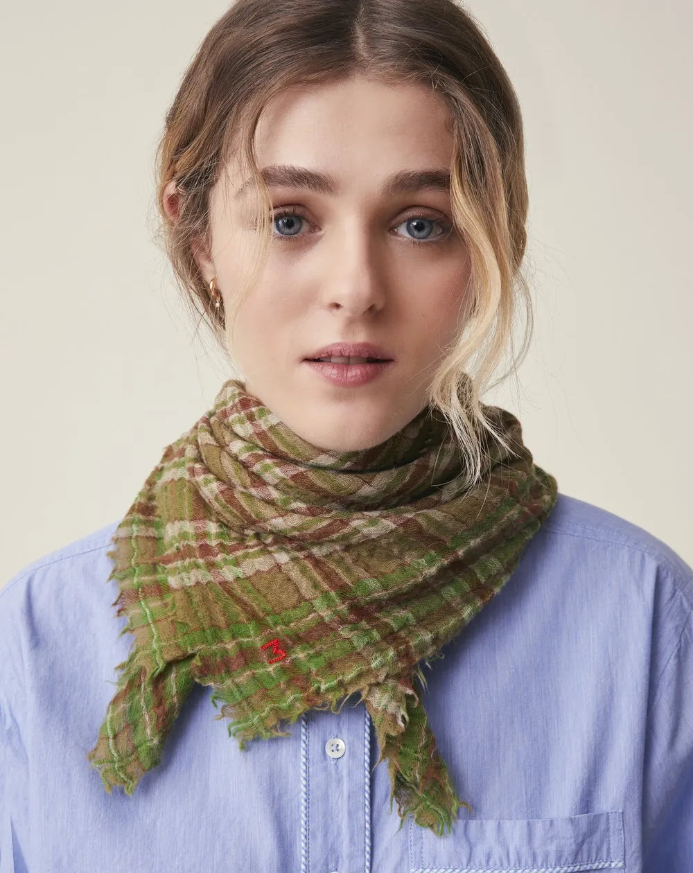 Moismont - Magda Scarf No. 793, Wool - Khaki Green | L'Exception
