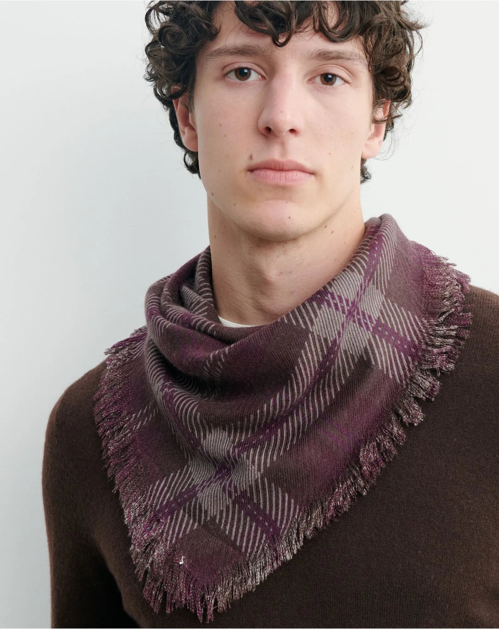 Bompard Echarpe Mini Carré Tartan Cachemire Mûre L'exception