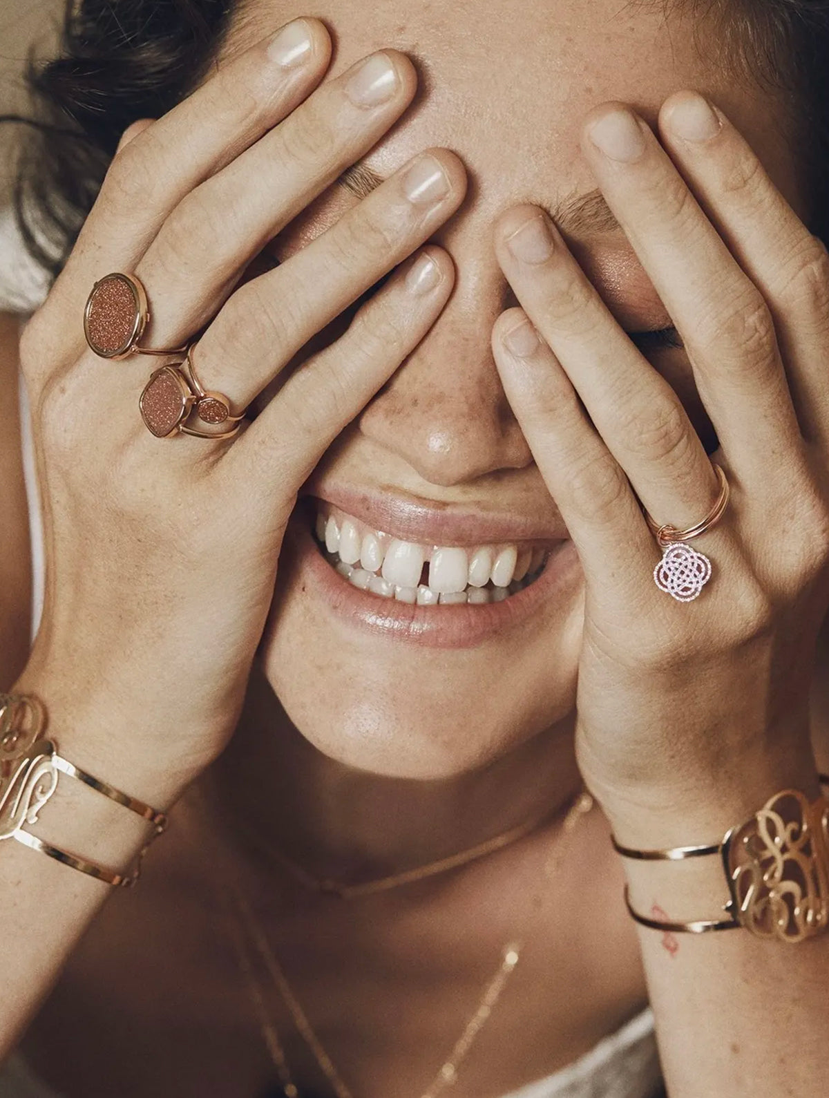 Ginette NY - Bracelet Disc Mini Ever - Gold Sandstone | L'Exception